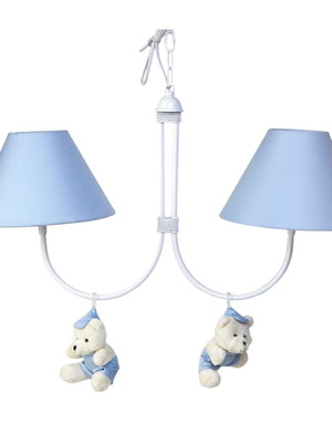 Lustre luminária urso ursinho menino azul bebê infantil nenê