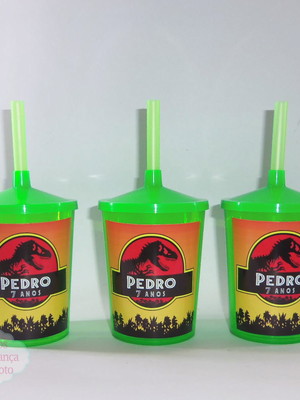 Copo shake 300ml dinossauro
