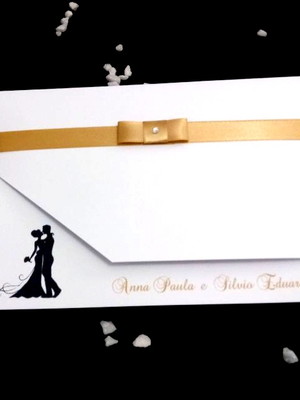Convite para casamento dourado/ouro