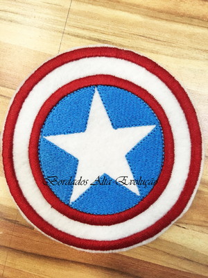 Patch bordado termocolante capitão américa tamanho pequeno