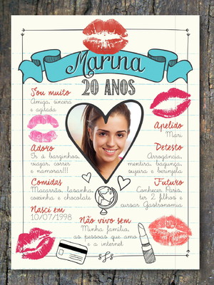 Chalkboard adulto impresso 50x68cm
