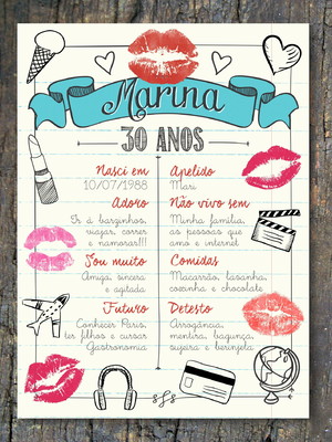 Chalkboard adulto impresso 50x68cm
