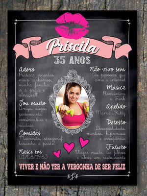 Chalkboard adulto impresso 50x68cm