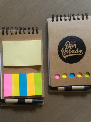 Bloco kraft com caneta