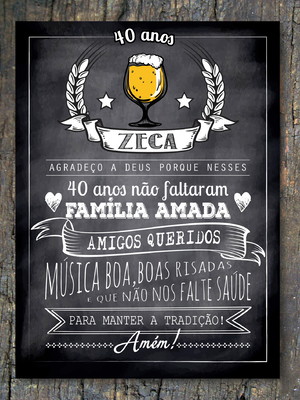 Chalkboard adulto impresso 50 x 68 cm
