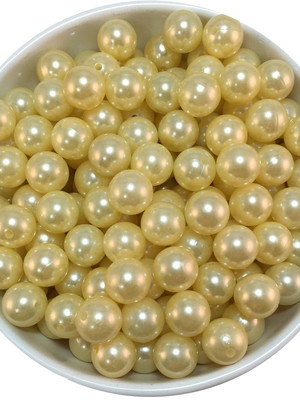Pérolas abs 14mm 500g cor caramelo inteira c/ furo passante
