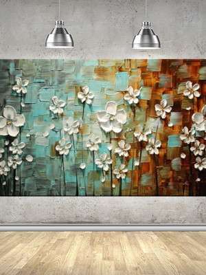 Pintura tela abstrato moderno 80x150cm