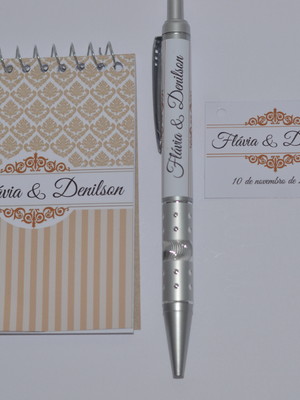 Bloquinho personalizado com caneta urso