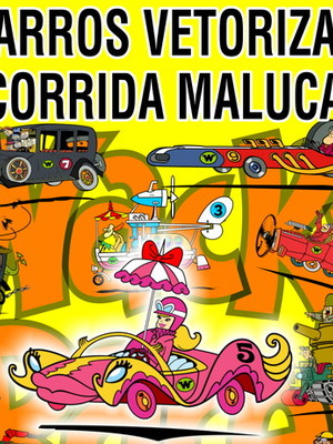 Os 11 carros corrida maluca vetores em corel - wacky races