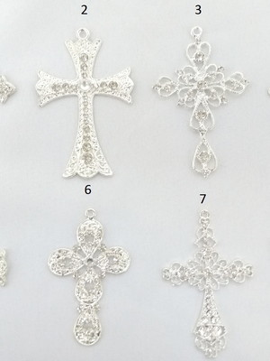 Crucifixo cruz para terço de noiva banho prata vários modelo
