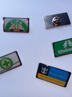 Pin boton retangular resinado personalizado