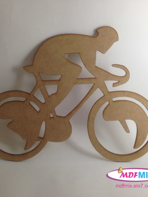 Recorte ciclista em mdf- 25 cm