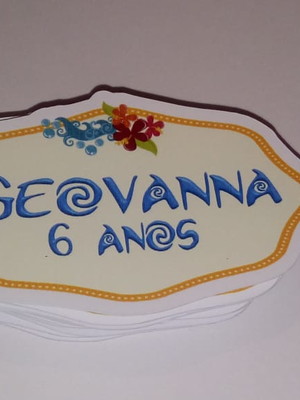 Aplique adesivo moana frame com nome