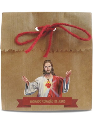 Saquinho papel personalizado - sagrado coração de jesus