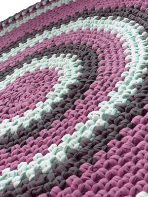 Tapete maxi crochê 3 cores 100cm - fio de malha
