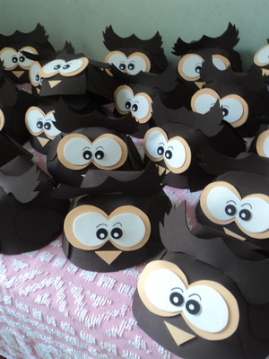 Chapéu infantil em eva - corujas