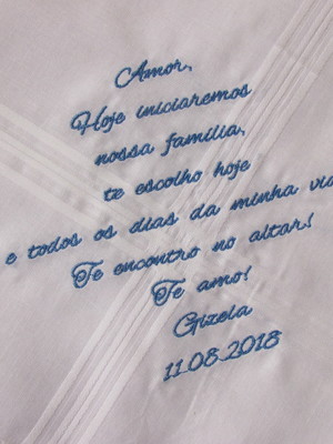 Lenço presidente masculino de algodão bordado personalizado