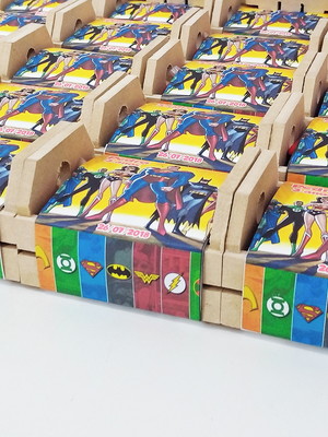 Kit caixote 6 mm com cinta personalizada - liga da justiça