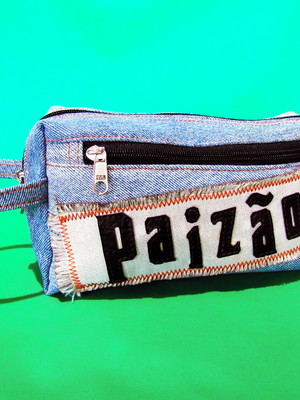 Necessaire jeans paizão 2 repartições