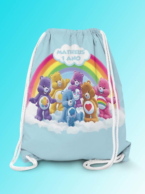 Mochilinha personalizada 19x28cm ursinhos carinhosos