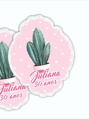Adesivo para tubete cactos