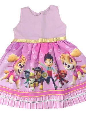 2 vestidos patrulha canina festa tam infantis