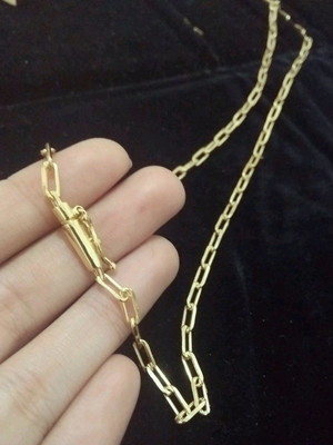 Corrente quadradinho banhada a ouro 18k