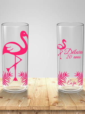 Copo long drink flamingo