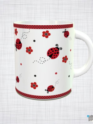 Caneca porcelana joaninha