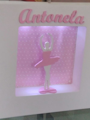 Quadro porta maternidade..com luz de led