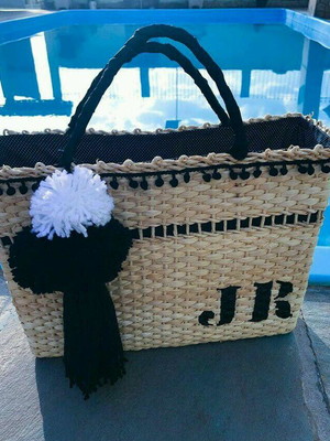 Bolsa de palha personalizada bolsa praia