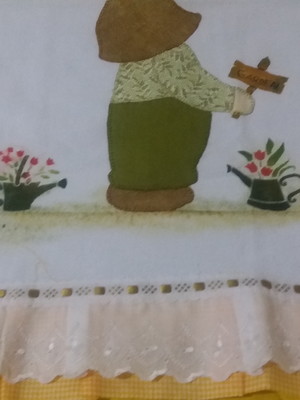 Pano de louça com jardineiro