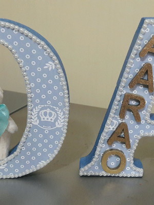 Letra decorada mdf 12cm