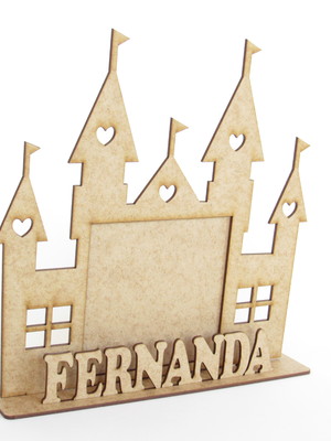 Porta retrato castelo personalizado mdf cru lembranças