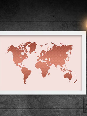 Mapa mundi rose - a4