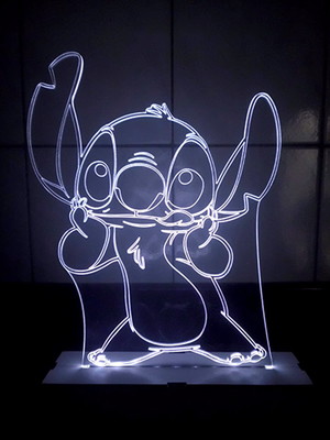 Luminária led (energia fonte 12v ) tema stitch