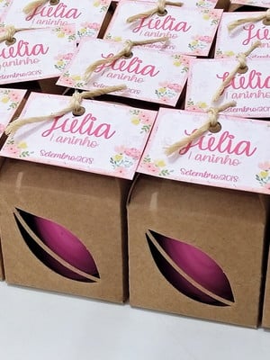 Kit kraft com sementes de flores - tema festa das flores