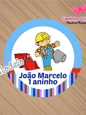 Adesivo latinha bob o construtor