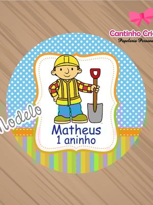 Adesivo latinha bob o construtor