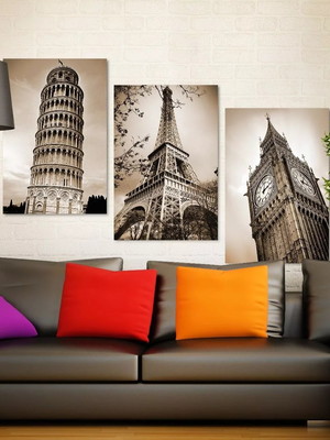 Kit 3 placas decorativas viagem turística europa