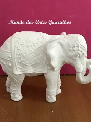 El117/1082 [elefante indiano 21cm compr x 18cm alt.gesso cru