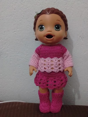 Roupinha para baby alive de 30cm em croche inverno1