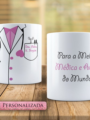 Caneca profissão - médica jaleco