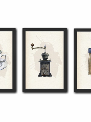 Quadros para cozinha conjunto de quadros café com moldura