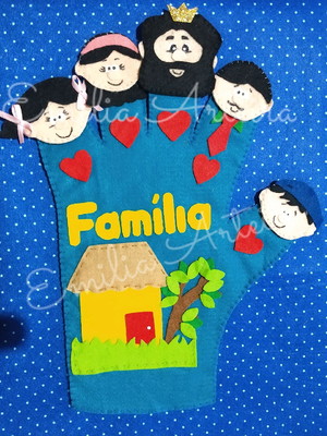 Luva para contar história bíblica a familia