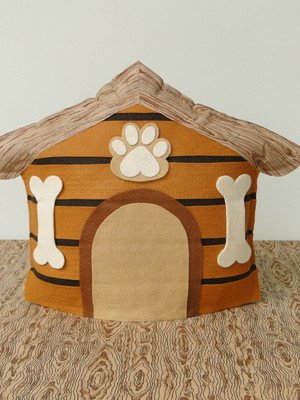 Enfeite mesa casa cachorro festa pet 1 feltro caramelo