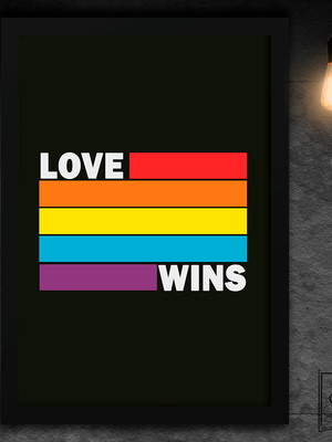 Love wins - black - a4