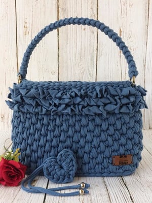Bolsa de crochê flor de jasmim