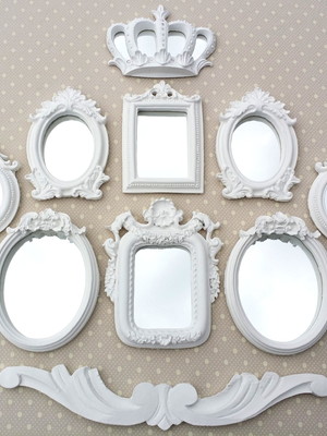 Kit espelhos decorativos com molduras estilo provençal