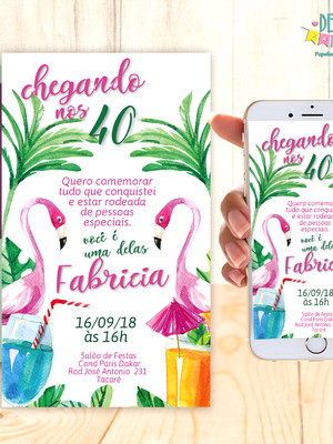 Convite flamingo adulto